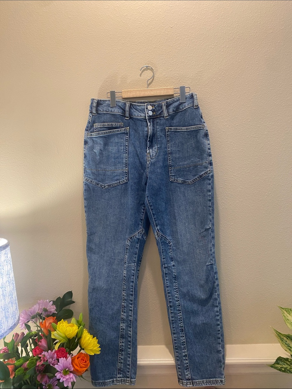 Anthropologie Blue Cargo Wanderer Pocket Jeans